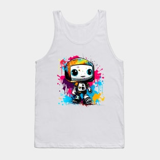 Cute cartoon Robot. Funny cyborg. Tank Top